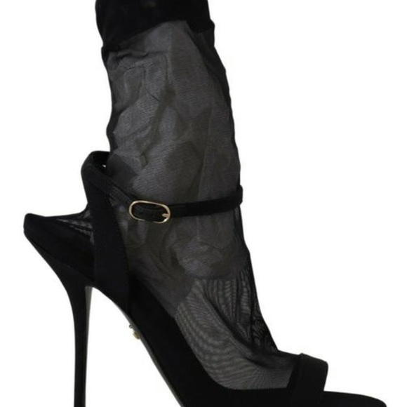 Dolce and Gabbana mesh sock ankle strap heel sandals - Picture 7 of 11